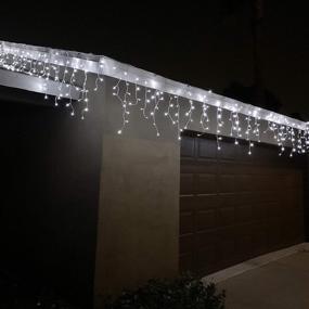 img 2 attached to 416 LED Christmas Icicle Lights - Ideal for Indoor & Outdoor Decor, Christmas Events, Christmas Eve Night Display, Christmas Tree, Eaves (Pure White)