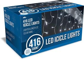 img 4 attached to 416 LED Christmas Icicle Lights - Ideal for Indoor & Outdoor Decor, Christmas Events, Christmas Eve Night Display, Christmas Tree, Eaves (Pure White)