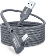 ⚡ akoada oculus quest 2 link cable - 20ft/6m, signal booster included - 90° angled high speed data transfer & fast charging cable for oculus quest vr headset and gaming pc (grey) logo