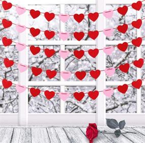 img 1 attached to 50-Piece Valentine Felt Heart Garland for Effortless Valentines Day Decor - No DIY Required! Perfect for Valentines Day, Wedding Anniversary & Love-Themed Decorations