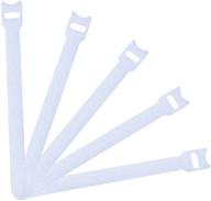 🔗 50 pcs attmu reusable fastening cable ties - 6-inch hook and loop cord ties, microfiber cloth (white) logo
