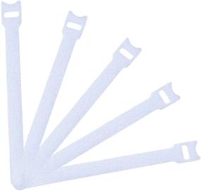 img 4 attached to 🔗 50 PCS Attmu Reusable Fastening Cable Ties - 6-Inch Hook and Loop Cord Ties, Microfiber Cloth (White)