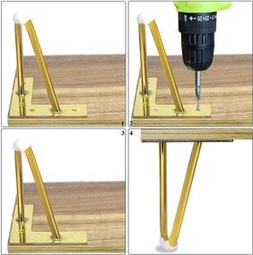 img 1 attached to 🪑 Sopicoz Gold Hairpin Furniture Legs - 5 inch, Set of 4 Metal Cabinet Legs for Modern Dressers, TV Stands, and End Tables