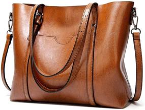 img 4 attached to SUSIE ISLAND Leather 👜 Satchel Handbags for Women with Wallets
