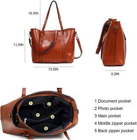 img 2 attached to SUSIE ISLAND Leather 👜 Satchel Handbags for Women with Wallets