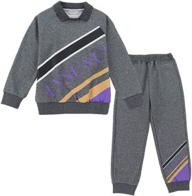 img 4 attached to 👧 Girls' Sweatsuit Tracksuit: Stylish Pullover Sweatshirt & Sweatpant Set