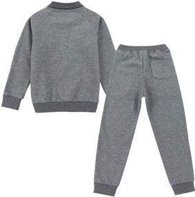 img 3 attached to 👧 Girls' Sweatsuit Tracksuit: Stylish Pullover Sweatshirt & Sweatpant Set