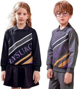 img 2 attached to 👧 Girls' Sweatsuit Tracksuit: Stylish Pullover Sweatshirt & Sweatpant Set