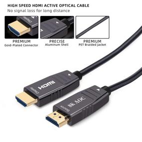 img 1 attached to 🔌 Shop Now for the 8K Optic Fiber HDMI 2.1 Cable - 50FT, UHD HDR 8K 48Gbps, 8K@60Hz 4K@120Hz, Dynamic HDR 10, eARC, HDCP2.2, 4:4:4 Compatible with PS4, TV Box, Projector, 8K TV, etc.