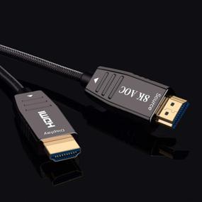 img 2 attached to 🔌 Shop Now for the 8K Optic Fiber HDMI 2.1 Cable - 50FT, UHD HDR 8K 48Gbps, 8K@60Hz 4K@120Hz, Dynamic HDR 10, eARC, HDCP2.2, 4:4:4 Compatible with PS4, TV Box, Projector, 8K TV, etc.