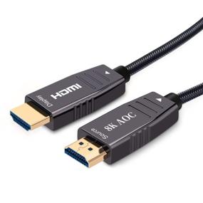 img 4 attached to 🔌 Shop Now for the 8K Optic Fiber HDMI 2.1 Cable - 50FT, UHD HDR 8K 48Gbps, 8K@60Hz 4K@120Hz, Dynamic HDR 10, eARC, HDCP2.2, 4:4:4 Compatible with PS4, TV Box, Projector, 8K TV, etc.