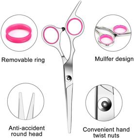 img 3 attached to Sirabe 9-Piece Hair Cutting Scissors Set: Professional Hairdressing Kit for Salon, Barber, Men, Women, and Pets