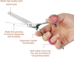 img 2 attached to Sirabe 9-Piece Hair Cutting Scissors Set: Professional Hairdressing Kit for Salon, Barber, Men, Women, and Pets