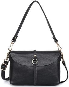 img 4 attached to 👜 Black Zp Handmade Crossbody Shoulder Lightweight Handbags for Women with Wallets in Satchel Style