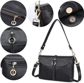 img 2 attached to 👜 Black Zp Handmade Crossbody Shoulder Lightweight Handbags for Women with Wallets in Satchel Style