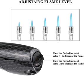 img 2 attached to Hocety Candle Lighter: Upgraded Butane Torch with 360° Rotation & Flexible Neck for Windproof Outdoor Cooking, BBQ, and Fireworks (Carbon Fiber)