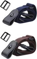 👖 2-pack non-metal buckle free elastic belts for men or women - hassle-free, no bulge, invisible belts for jeans logo