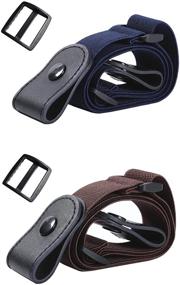 img 4 attached to 👖 2-Pack Non-Metal Buckle Free Elastic Belts for Men or Women - Hassle-Free, No Bulge, Invisible Belts for Jeans