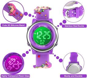 img 2 attached to 🕒 Boys' Waterproof Cartoon Watches with Stopwatch Function - Durable Silicone Design