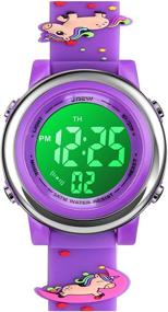img 4 attached to 🕒 Boys' Waterproof Cartoon Watches with Stopwatch Function - Durable Silicone Design