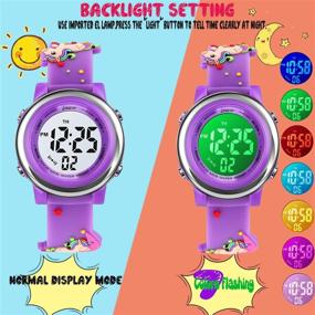 img 3 attached to 🕒 Boys' Waterproof Cartoon Watches with Stopwatch Function - Durable Silicone Design