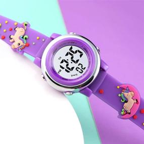 img 1 attached to 🕒 Boys' Waterproof Cartoon Watches with Stopwatch Function - Durable Silicone Design