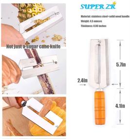 img 3 attached to 🔪 SUPER ZR Sugarcane Peeling Knife Set - Four-piece Suit with Natural Non-slip Wooden Handles - Stainless Steel Pineapple Peeler Knife and Artifact Planing Knife