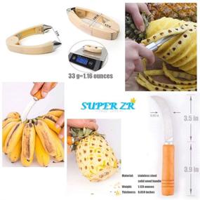 img 1 attached to 🔪 SUPER ZR Sugarcane Peeling Knife Set - Four-piece Suit with Natural Non-slip Wooden Handles - Stainless Steel Pineapple Peeler Knife and Artifact Planing Knife