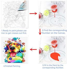 img 1 attached to SYNHOK Набор для росписи по номерам - набор для акриловой живописи для детей, взрослых 🎨 и начинающих | DIY Холст для росписи по номерам - Собака (16x20 дюймов) | Рисование работы