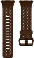 fitbit perforated leather accessory cognac logo