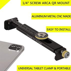 img 2 attached to 📱 Versatile Aluminum iPad Holder: Universal Tripod Mount with Cold Shoe & Acra Swiss Rail for iPad, iPhone, Galaxy Tab, and more