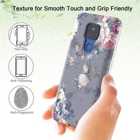 img 1 attached to 🌸 Leptech Moto G Play 2021 Case + 2 Soft TPU Screen Protectors, Flower Series Slim Heavy Duty Phone Cover Case for Motorola Moto G Play 2021 (Gray)