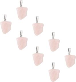 img 3 attached to 🌹 24pcs Natural Rose Quartz Pendants with Stainless Steel Snap On Bails Nuggets Charms - Mix Stone Pendant for Bracelet Necklace Making, Hole 3x7.5mm - UNICRAFTALE