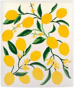 img 3 attached to 🍋 DII Swedish Dishcloth Set Cleaning Collection with Lemons, 7.75 x 6.75 Inches, 3 Count