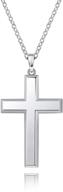 💎 stylish monbo cross pendant necklace - sleek & sparkling sterling silver long necklace for men and women logo