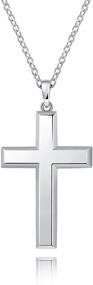 img 4 attached to 💎 Stylish MONBO Cross Pendant Necklace - Sleek & Sparkling Sterling Silver Long Necklace for Men and Women