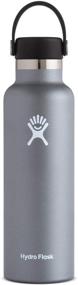 img 4 attached to 💧 Hydro Flask Standard Mouth Water Bottle - 21 oz, Graphite: Stay Hydrated in Style with Flex Cap