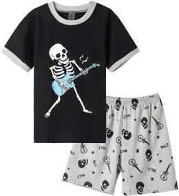 img 4 attached to 👕 Cotton Sleepwear Summer Skateboard Boys' Clothing - MyFav