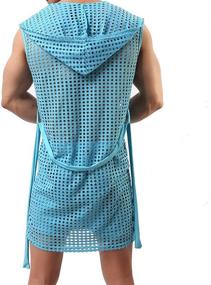 img 2 attached to 👕 Men's See-Through Sleeveless Bathrobe Sleepwear Lingerie - Sleep & Lounge Clothing