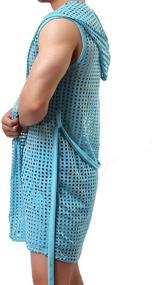 img 1 attached to 👕 Men's See-Through Sleeveless Bathrobe Sleepwear Lingerie - Sleep & Lounge Clothing