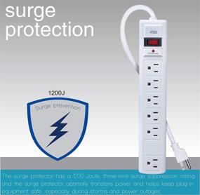 img 2 attached to 💡 KMC 6-Outlet Surge Protector Power Strip, 2-Pack: 1200 Joules, 6ft Cord, Overload Protection - Купить сейчас!