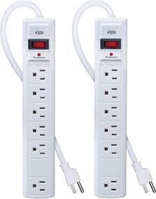 img 4 attached to 💡 KMC 6-Outlet Surge Protector Power Strip, 2-Pack: 1200 Joules, 6ft Cord, Overload Protection - Купить сейчас!