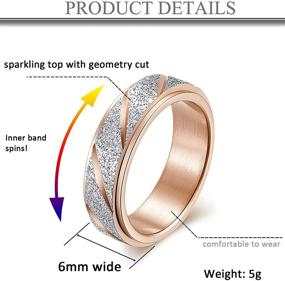 img 3 attached to 💍 ALEXTINA Stainless Steel Spinner Ring Sand Blast Finish for Women and Men - 6MM and 8MM Fashion