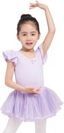 dancina purple active girls' leotard with sleeves and lining logo