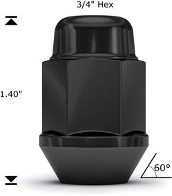 img 3 attached to White Knight Black Chrome Bulge Acorn Lug Nut Pack - 1704SBK-20AM, 1/2-inch 20 Thread Size