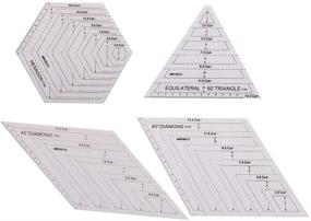 img 3 attached to JiaUfmi Quilting Patchwork Ruler Set - Ideal Acrylic Tools for Quilters, Crafts, Sewing, and Handmade Projects (Triangle, Hexagon, 45 Degrees, 60 Degrees)