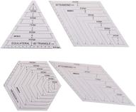 jiaufmi quilting patchwork ruler set - ideal acrylic tools for quilters, crafts, sewing, and handmade projects (triangle, hexagon, 45 degrees, 60 degrees) logo