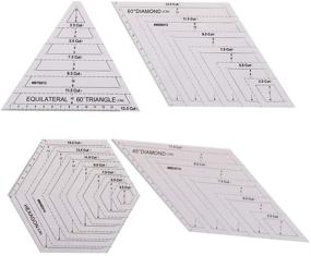 img 4 attached to JiaUfmi Quilting Patchwork Ruler Set - Ideal Acrylic Tools for Quilters, Crafts, Sewing, and Handmade Projects (Triangle, Hexagon, 45 Degrees, 60 Degrees)