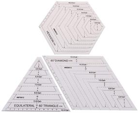 img 2 attached to JiaUfmi Quilting Patchwork Ruler Set - Ideal Acrylic Tools for Quilters, Crafts, Sewing, and Handmade Projects (Triangle, Hexagon, 45 Degrees, 60 Degrees)