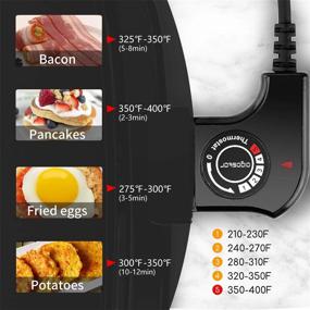 img 1 attached to 🌟 Aigostar 1500W Electric Griddle Nonstick Pancake Griddle Indoor Grill 8-Serving 5-Level Control with Adjustable Temperature & Oil Drip Tray for Easy Cleaning, 20” x 10” Family-Sized, Black